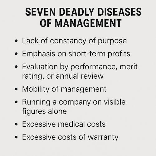 Deming's 7 Deadly Diseases of Management